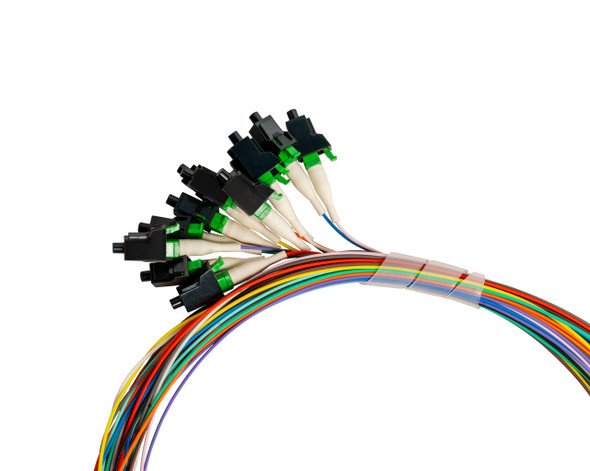 Pigtail, 3m, LC/APC, G657A1, Pack of 12 Colored Fibers