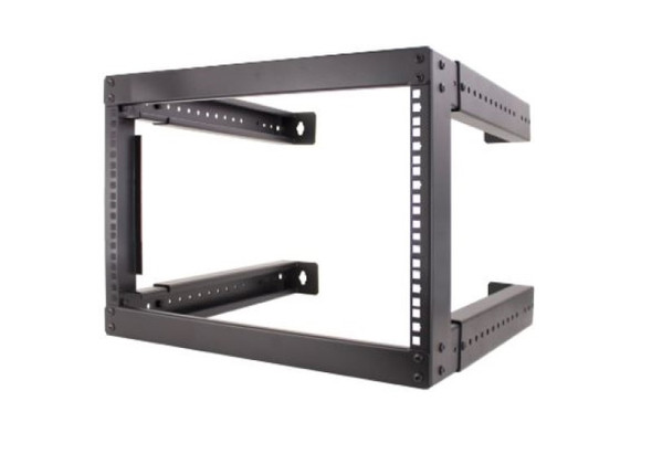 6U OPEN WALL MOUNT ADJUSTABLE DEPTH FROM 18"-30". W/ M6 SCREWS & CAGE NUTS