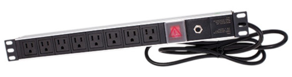 1U 8-WAY PDU W/CIRCUIT BREAKER