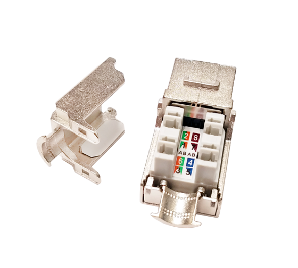 CAT6 SHIELDED DATA GRADE KEYSTONE JACK 90 DEGREES 8X8 CONDUCTORS