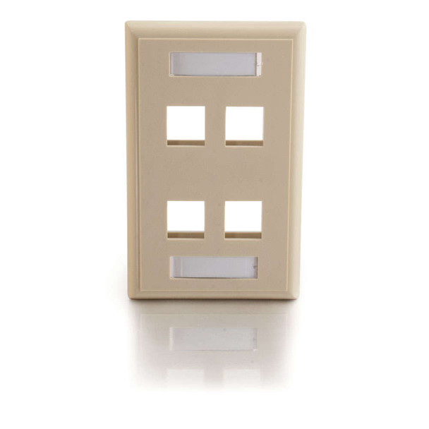 4-PORT KEYSTONE WALLPLATE IVORY - 03713