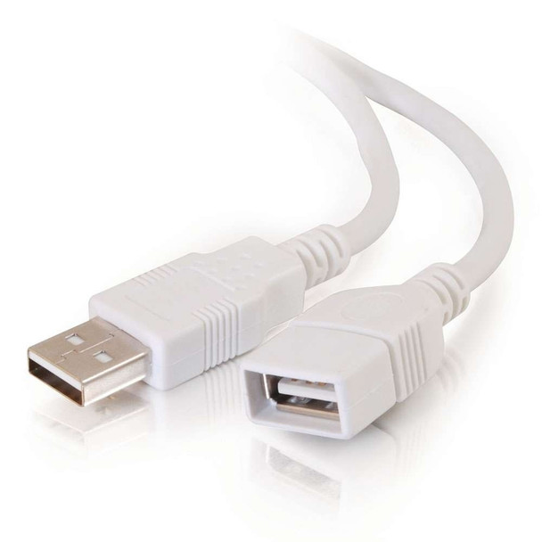 1m USB A/A EXT CABLE WHITE - 19003