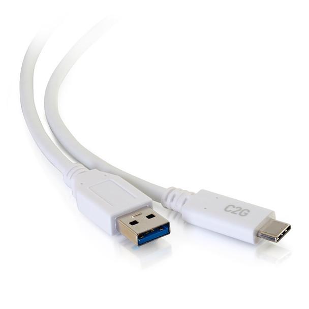 3ft USB 3.0 USB-C TO USB-A M/M WHITE - 28835