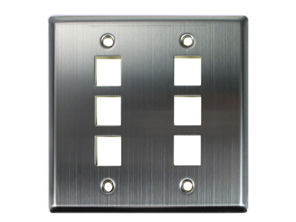 DOUBLE-GANG STAINLESS STEEL WALLPLATE
