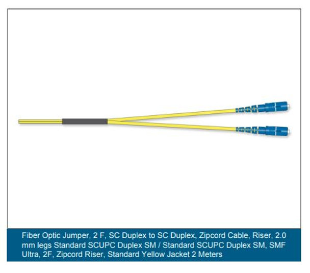 SC Duplex SM/SC Duplex SM, SMF Ultra, 2F, Zipcord Riser, 2M - 727202G5120002M