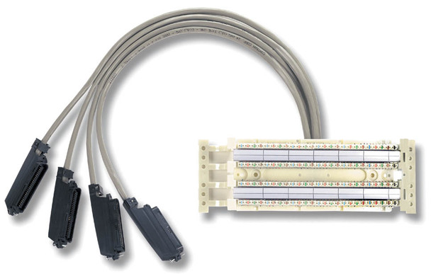 100-PR Wall-Mount 110 Block Top 4 Male Telco, 12FT - 100PR-5MT12