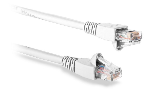 Category 6A U/UTP Patch Cord Snag-Proof Boot, White, 7 Ft. - C6A-114WH-7FB