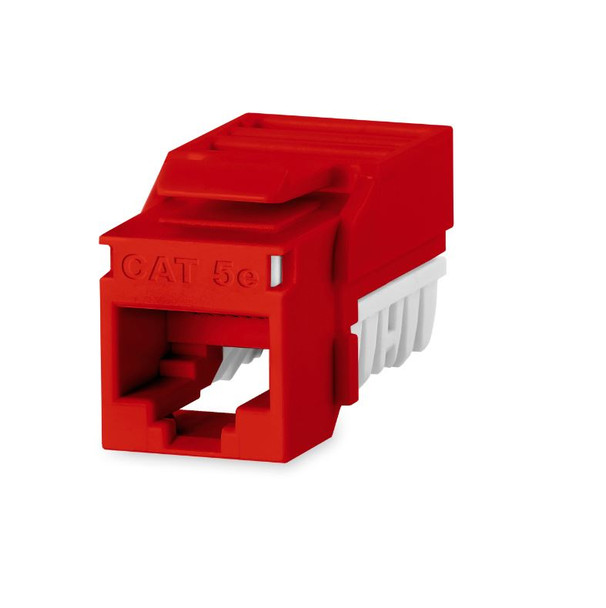 Cat 5e EC-Series Unscreened Keystone Jack, Red 25-PK - KJ458EC25-C5E-RD