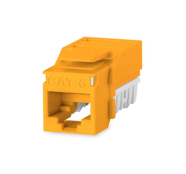 Cat 6 EC-Series Unscreened Keystone Jack, Yellow 25-PK - KJ458EC25-C6-YE