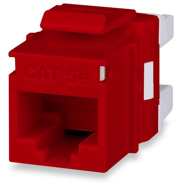 Cat 5e MT-Series Unscreened Keystone Jack, Red, 25-PK - KJ458MT25-C5E-RD {Qty. 2, $85.45/ea.}