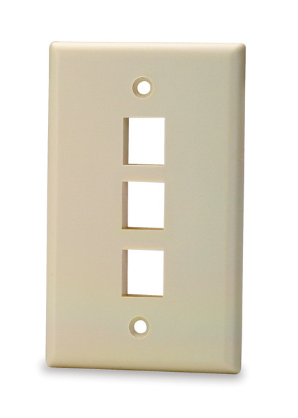 3-Port Single Gang Keystone Faceplate w/o Labeling D.Ivory - SKF-3-DI {Qty. 10, $1.45/ea.}