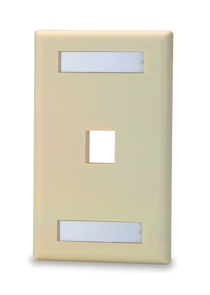 1-Port Single Gang Keystone Faceplate w/ Labeling, D.Ivory - SKFL-1-DI {Qty. 10, $1.60/ea.}