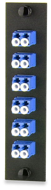 6-Port (12 Fiber) LC SM Adapter Plate, Ceramic Sleeve - UFE-B-06LC-C