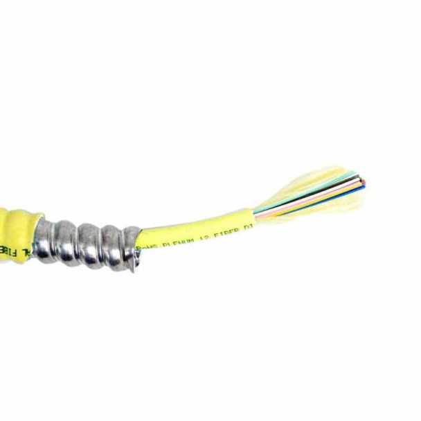 TLC Distribution Cable with Aluminum Interlocking Armor 6 Fiber SMF28 Ultra Singlemode 9/125um OS2 Plenum Yellow - S09DI06CZNPY48AIA2 {Qty. 25, $2.95/ea.}