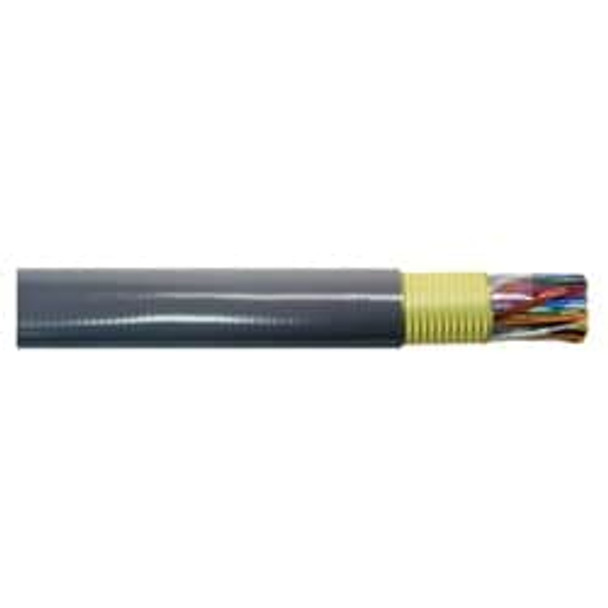ABAM (600B) Series Central Office Cable, Riser Rated, 100 Ohm Impedance, 12 Pair, 22 AWG, Tinned Copper Conductor, Dielectric Core Wrap, Corrugated 8 mil Aluminum Shield, Grey PVC Jacket, 7000 FT. Reel 55-499-25