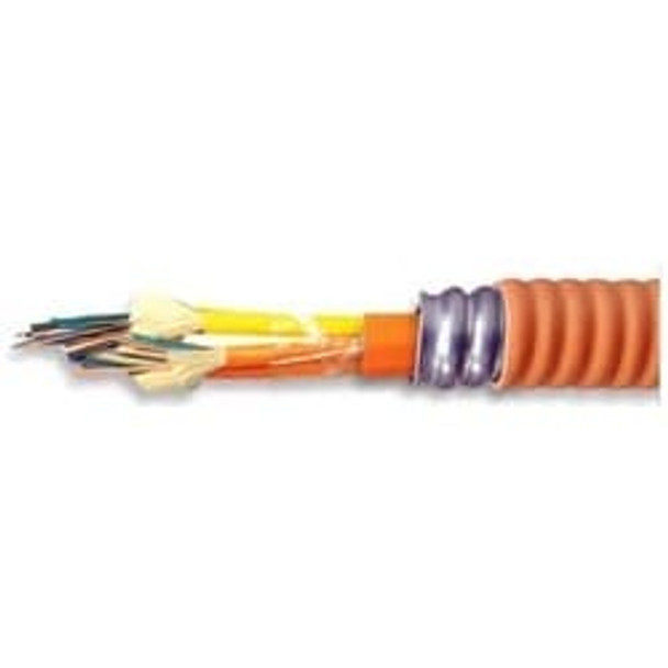 Premises Cable, Flexible, Interlock Armored, Tight Buffer, 6-Fiber, OM1, Multimode, 62.5/125 Micrometer, 0.54" Diameter, Flame Rated Low Smoke PVC Jacket, Orange L30066401