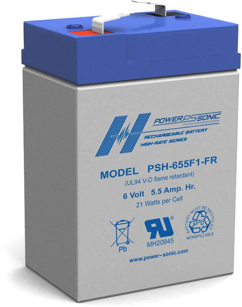 Power Sonic PSH-655F1-FR 6V 5.5AH;HighRate