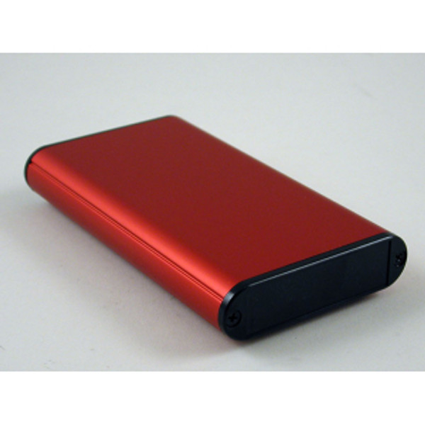 Hammond Manufacturing 1455B1202RD red extruded aluminum enclosure w/ plastic end panels