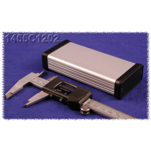 Hammond Manufacturing 1455C1202 extruded aluminum enclosure w/ plastic end panels