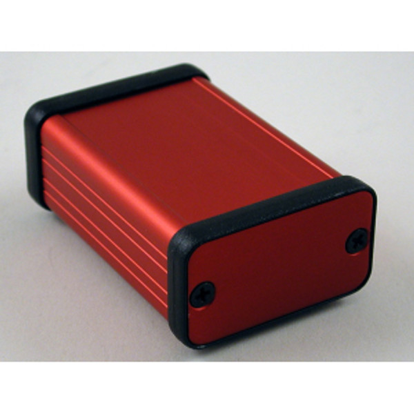 Hammond Manufacturing 1455D601RD red extruded aluminum enclosure w/ metal end panels