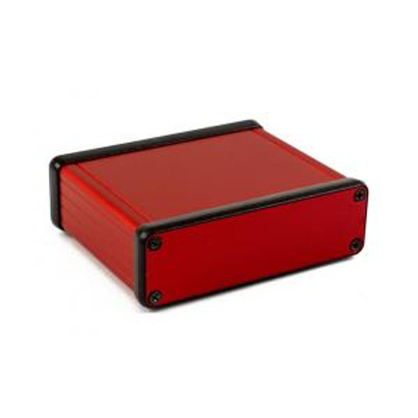 Hammond Manufacturing 1455L801RD red extruded aluminum enclosure w/ metal end panels
