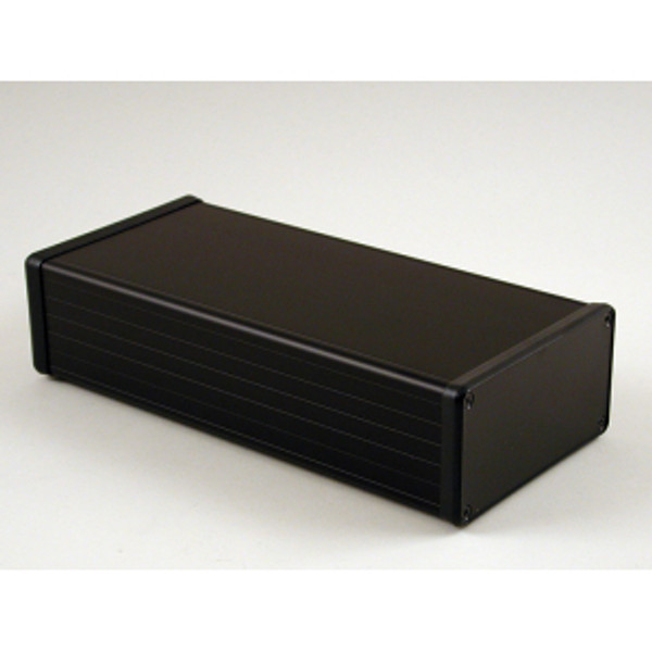 Hammond Manufacturing 1455N2202BK black extruded aluminum enclosure w/ plastic end panels