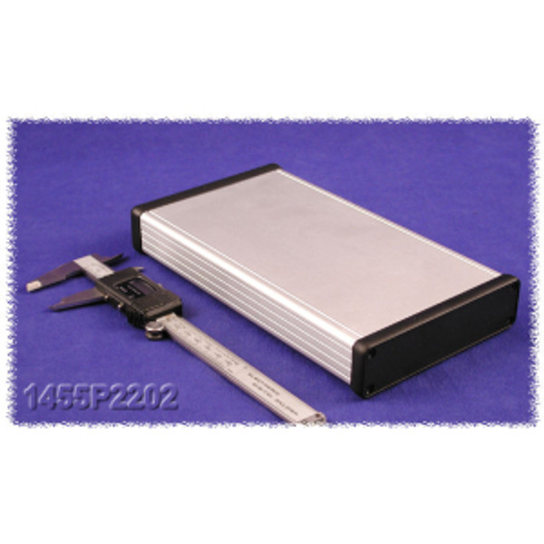 Hammond Manufacturing 1455P2202 extruded aluminum enclosure w/ plastic end panels