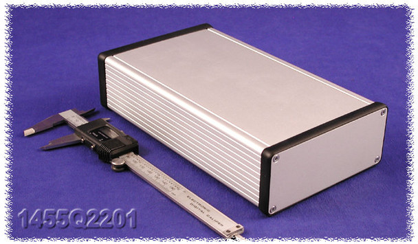 Hammond Manufacturing 1455Q2201 extruded aluminum enclosure w/ metal end panels