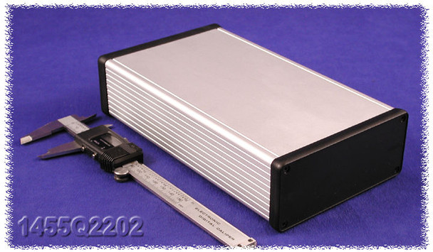 Hammond Manufacturing 1455Q2202 extruded aluminum enclosure w/ plastic end panels