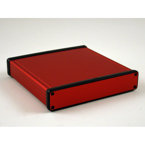 Hammond Manufacturing 1455R1601RD red extruded aluminum enclosure w/ metal end panels