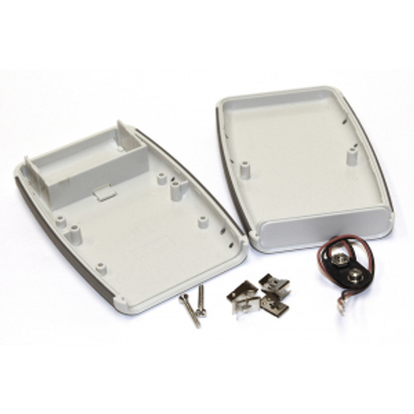 Hammond Manufacturing 1553BGYBAT grey ABS w/ grey soft side hand held enclosure & battery door 4.62x3.11x0.95