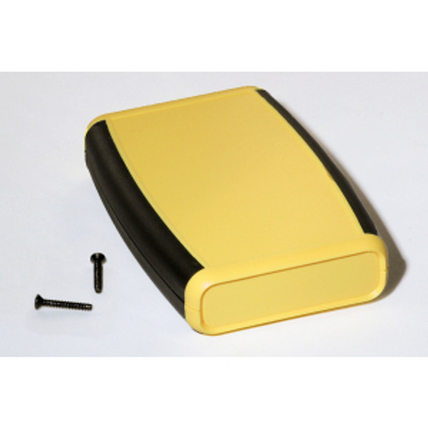 Hammond Manufacturing 1553BYLBK yellow ABS w/ black soft side hand held enclosure 4.62x3.11x0.95