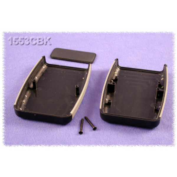 Hammond Manufacturing 1553CBK black ABS w/ grey soft side hand held enclosure 4.62x3.11x1.30