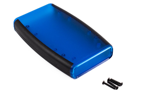 Hammond Manufacturing 1553DTBUBK trans. blue ABS w/ black soft side hand held enclosure 5.80x3.50x0.98