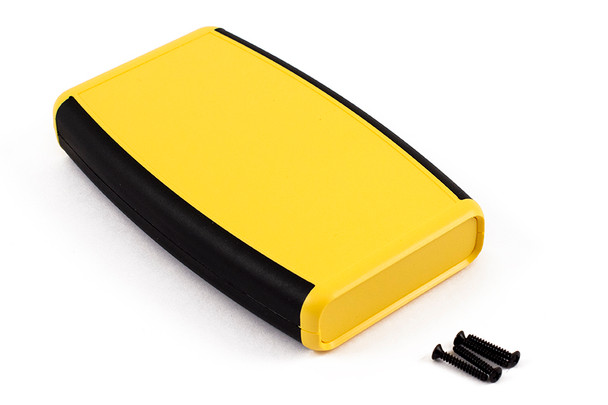 Hammond Manufacturing 1553DYLBK yellow ABS w/ black soft side hand held enclosure 5.80x3.50x0.98
