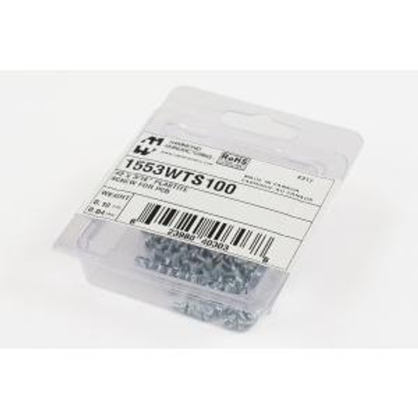 Hammond Manufacturing 1553WTS100 hardware - #2x3/16 P.C.B. mounting screws 1.50x2.50x0.75