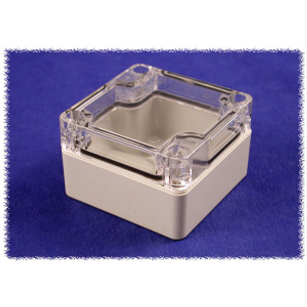 Hammond Manufacturing 1554B2GYCL RAL7035 grey polycarb plastic watertight enclosure, clear lid