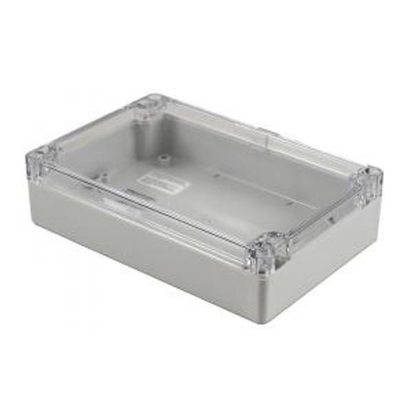 Hammond Manufacturing 1554HL2GYCL RAL7035 grey polycarb plastic watertight enclosure, clear lid