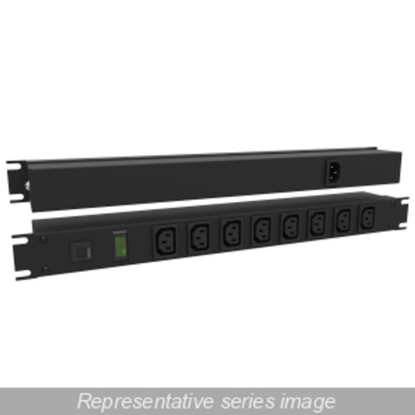 Hammond Manufacturing 1583T8E1BK 19" RACK MOUNT, 8 REC ON REAR