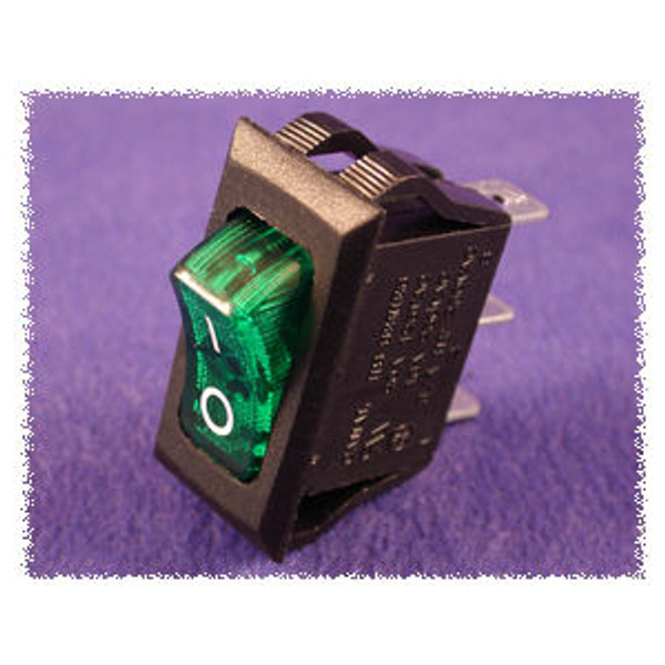 Hammond Manufacturing 1584S10 GREEN SWITCH - 250VAC /10A