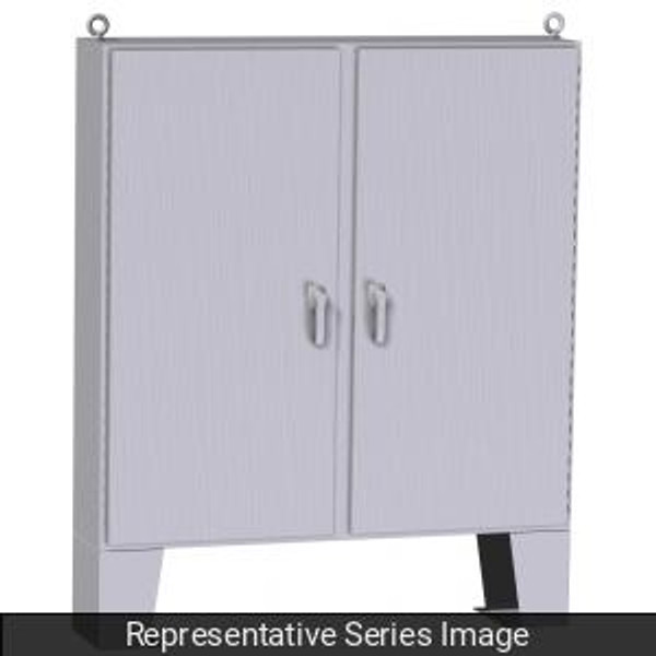 Hammond Manufacturing HN4FM726012S16 Type 4X Continuous Hinge Door Stainless Steel Two Door Floormount Enclosure