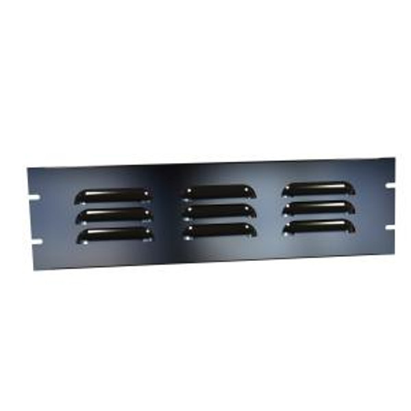 Hammond Manufacturing PVLL19005BK2 3U Louvered Steel Rack Panel