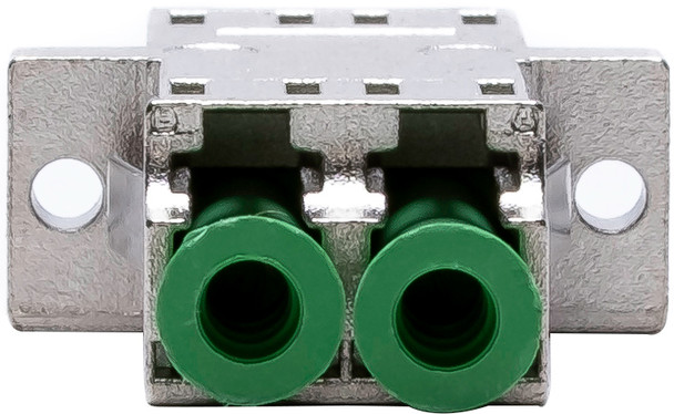 Senko 988M-3S21-N LC Metal Adapter Duplex green cap with flange no shutter