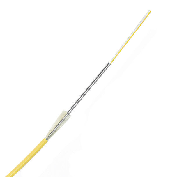 12 Fiber OS2 250um Plenum Indoor Armored Fiber Optic Cable 3.0 mm OD