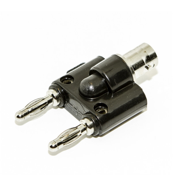 Mueller BU-P1269 Adapter: Dual, Stacking 4mm Banana Plug to Female BNC