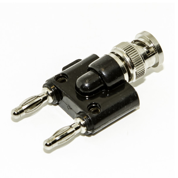 Mueller BU-P1270 Adapter: Dual, Stacking 4mm Banana Plugs to Male BNC