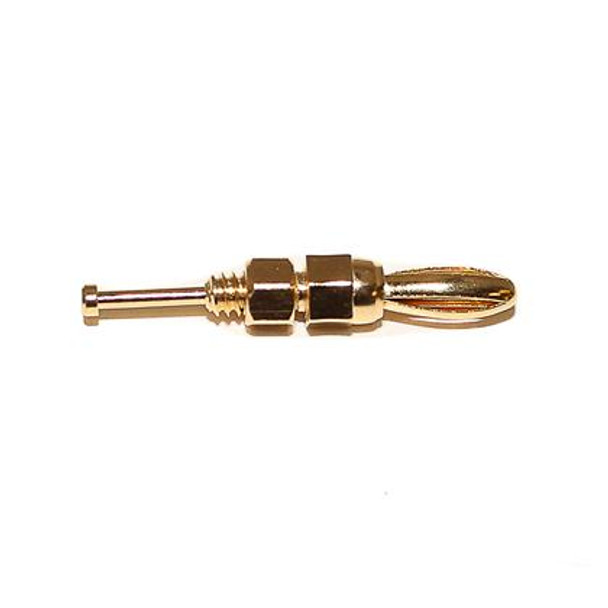 Mueller BU-P3276 Gold-plated Mini 3mm Banana Plug, Threaded