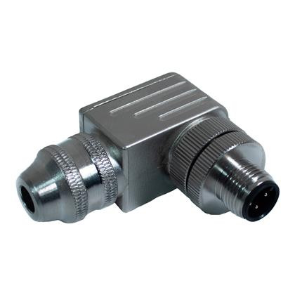 Mueller BU-12ZS41-PG9 M12 Connector, 3-Position Male Right Angle, 18-22AWG