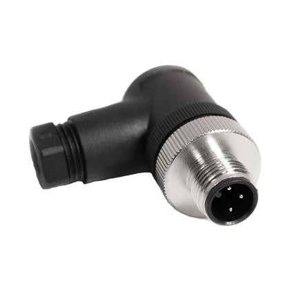Mueller BU-12ZU21-PG7 M12 Connector, 3-Position Male Right Angle, 22-26AWG