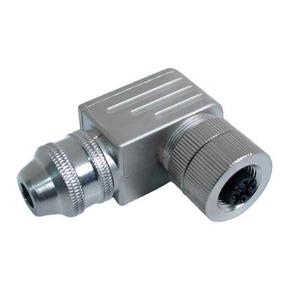 Mueller BU-12ZS44-PG7 M12 Connector, 4-Position Female Right Angle, 22-26AWG